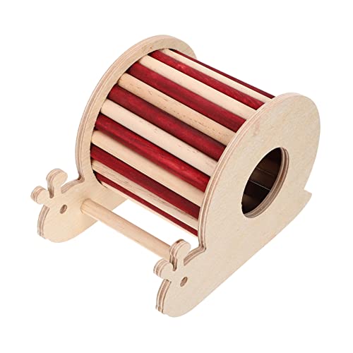 VILLFUL Hamsterhaus Aus Natürlichem Holz Mit Schlafbereich Und Spieltunnel Dekorative Schlafstätte Für Kleintiere Für Hamster Chinchillas Und Andere Kleine Haustiere von VILLFUL
