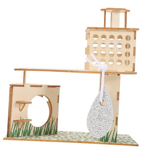 VILLFUL Hamster Spielzeug Aus Natürlichem Kletterhaus Mit Treppe Rückzugsort Für Zwerghamster Langlebig Und Fördert Aktives Spielen Und Entspannung von VILLFUL