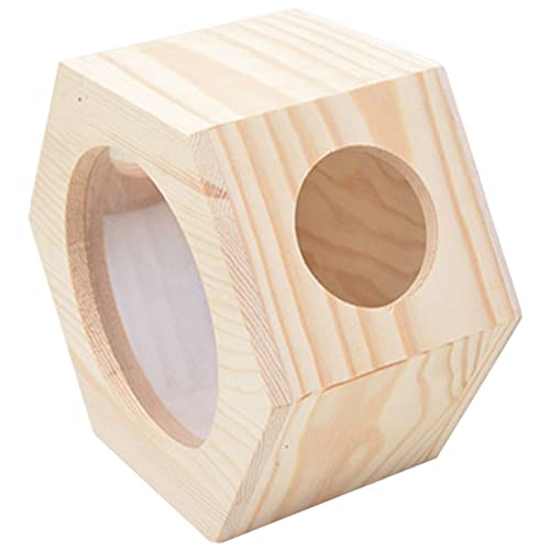 VILLFUL Hamsterhütte, Hamsterhaus, Kleine Haustierhütte, Kleiner Käfig, Holz Mini Schloss, Holz Haustierzimmer, Chinchilla Spielzeug, Hamster Holzhaus, Hamster Zubehör, Mehrschichtiges von VILLFUL