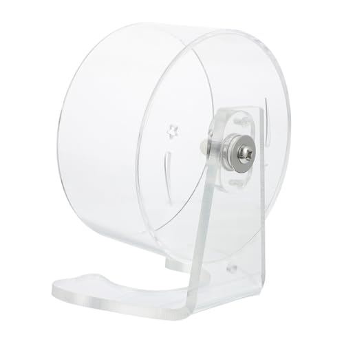 VILLFUL Hamsterrad Transparent Ruhiges Laufrad mit Ständer für Kleintiere Wie Hamster Mäuse Gerbils Langlebiges Silent Exercise Wheel für Gesunde Bewegung und Einfache Installation von VILLFUL