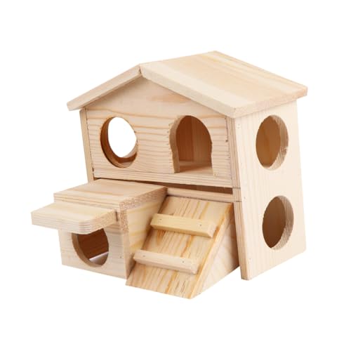 VILLFUL Mehrkammernhaus Aus Holz Für Hamster Backenzahnnest Mit Schräger Leiter Mehrere Eingänge Bemalen Oder Dekorieren Kauspielzeug Gemütliches Nest VILLFUL Mehrkammernhaus Aus Holz Für Hamster Backenzahnnest Mit Schräger Leiter Mehrere Eingänge Bemalen Oder Dekorieren Kauspielzeug Gemütliches Nest von VILLFUL