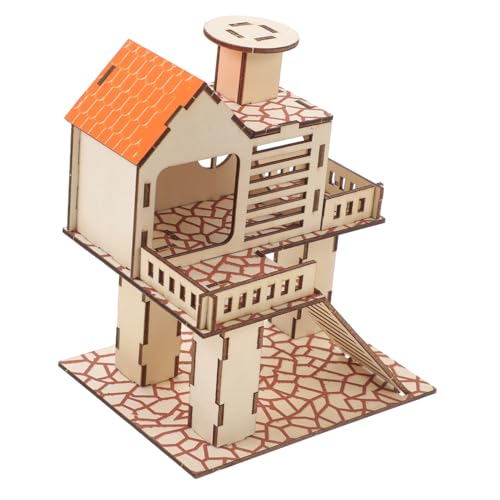 VILLFUL Hamstertunnel Spielzeug Haushalt Eichhörnchenhaus Holz Rattenhaus Hamsterversteck Rattenversteck Hamsterhäuser Entzückendes Rattenhaus Hamster Holzhütte Kleintier Holzhaus von VILLFUL