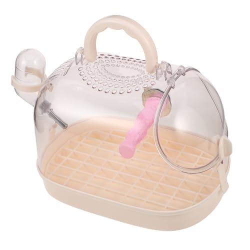 VILLFUL Handheld -Papageienkäfig Vogelkäfig für draußen Papageienträger Cockatiel Bad Vogel Reisekäfig für Maas -Käfig Papageien -Reisekäfig Vogelkäfigbad Käfigvogelbad pp Beige von VILLFUL