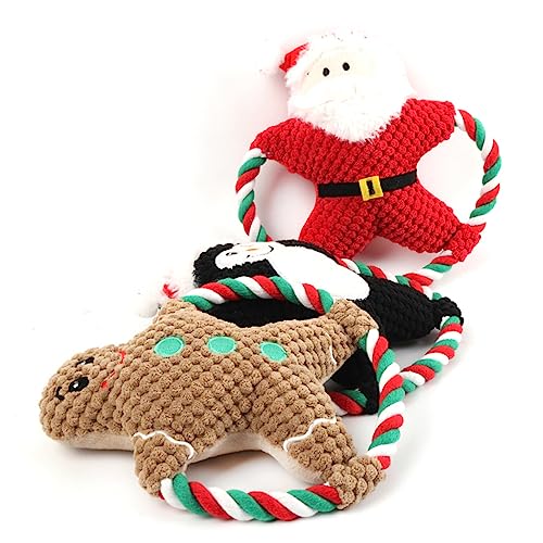 VILLFUL weihnachtshaustier molaren beißen Spielzeug Dog chew Toy hundekauspielzeuge Weihnachten Plüsch Hundespielzeug Weihnachten Katzenkratzspielzeug Plüschtier Haustier Hund Baumwollseil von VILLFUL