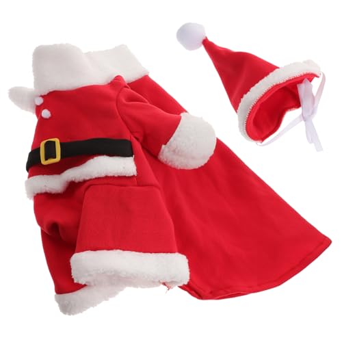 VILLFUL Haustier-Weihnachtsmantel Weihnachtskleidung für Haustiere Feiertagshundekostüme Weihnachtshundeanzug Kleider Mäntel Haustierkleidung Party-Hundemantel Weihnachtstuch rot von VILLFUL