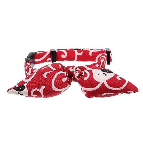VILLFUL Haustierhalsband Mit Fliege Kätzchen-/welpenhalsband Dekoration Stilvolle Haustierhalskette Größe S Rot Japanischer Stil von VILLFUL