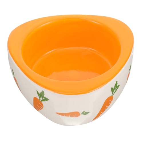 VILLFUL Hamster Futternapf Keramik Anti- Design Für Hamster Meerschweinchen Und Kleine Tiere Und Leicht Zu Reinigende Futter Und Wasserschale Mit Niedlichem Karottenmuster von VILLFUL