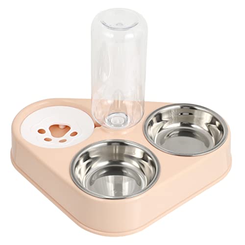 VILLFUL Automatischer Wasserspender 500 Ml Mit 2 Abnehmbaren Futternäpfen Für Katzen Und Hunde Einfach Zu Reinigen Füllen von VILLFUL