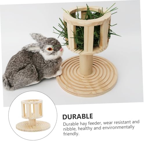 VILLFUL Holz Futterspender für Kaninchen und Meerschweinchen Langlebige Nagesichere Heuraufe mit Glatter Oberfläche Sicher und Umweltfreundlich Stabile Bauweise Frei von Scharfen Nägeln von VILLFUL
