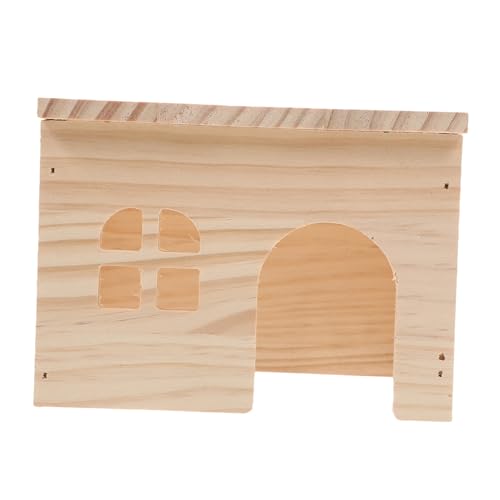 VILLFUL Holz Hamsterhaus mit Futter und Wasserstation Abnehmbar Sicher und Gemütlich für Kleine Tiere Geeignet für Hamster Ratten und Rennmäuse Vielseitige Versteckmöglichkeiten von VILLFUL