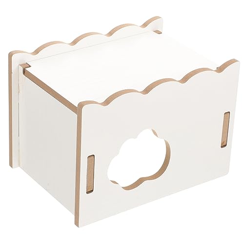 VILLFUL Holz Hamsterversteck Weißes Wolkenhaus Langlebiges Kleintier für Hamster und Ratten Widerstandsfähiges Holzversteck Gemütliches Häuschen für Zwerghamster und Kleine Nager VILLFUL Holz Hamsterversteck Weißes Wolkenhaus Langlebiges Kleintier für Hamster und Ratten Widerstandsfähiges Holzversteck Gemütliches Häuschen für Zwerghamster und Kleine Nager von VILLFUL