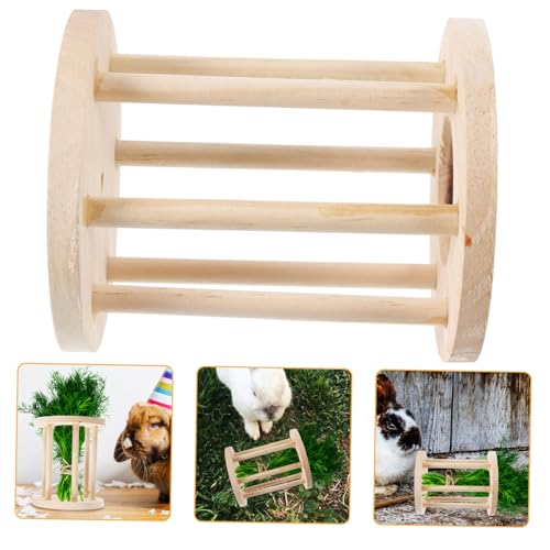 VILLFUL Holzgras heuraufe Kaninchen Futterhalter aus Langlebigem Holz mit Befestigung für Kleintierkäfig Schützt Futter vor Verschmutzung Einfache Anbringung Geeignet für Kaninchen und von VILLFUL