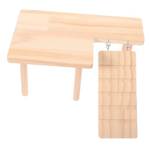 VILLFUL Hamster Plattform Holz Mit Rampe Für Kleintiere Käfig Zubehör Leiterplattform Chinchilla Spielzeug von VILLFUL