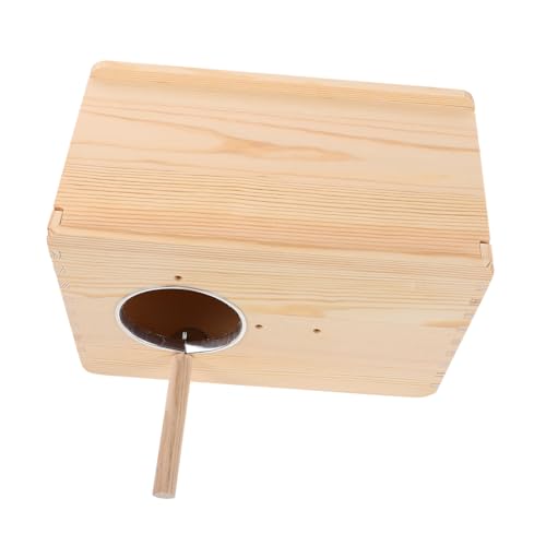 VILLFUL Holznistbox für Sittiche und Unzertrennliche Sicher Geschliffen Verletzungsfrei Außen Hängend Einfach zu Montieren und Reinigen Ideal für Vogelbrut und Aufzucht Geeignet von VILLFUL