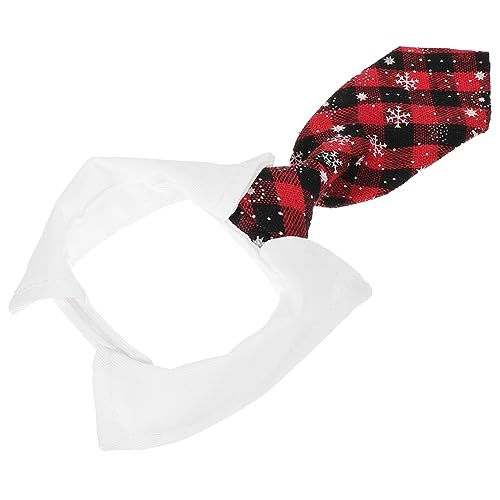 VILLFUL Verstellbare Hundehalsband-Fliege Für Hunde Und Katzen Süßes Festliches Accessoire Für Weihnachten Und Partys Aus Atmungsaktivem Polyester Schwarz-rot Kariert von VILLFUL