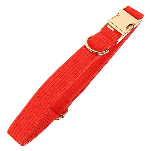 VILLFUL Hundehalsband Hundehalskette Aus Stoff Verstellbares Haustierhalsband Mode-Halskette Welpen-Hals-dekor Einfache Halsketten Kleines Welpenhalsband Rot Tuch Der Kreis Kettenblatt von VILLFUL