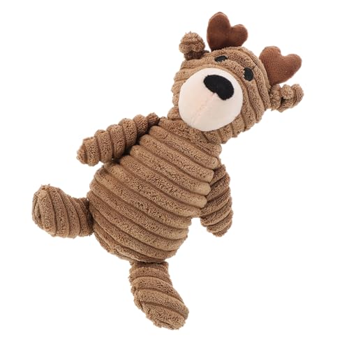 VILLFUL Plüsch Hundespielzeug Für Kleine Hunde Interaktives Quietschendes Kauspielzeug Im Elk-Design Fördert Bewegung Unterhaltung Für Welpen Und Tägliche Nutzung von VILLFUL