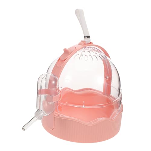 VILLFUL Käfig Zum Mitnehmen Kleines Tier Im Freien Käfig Hamster-Out-Tasche Meerschweinchen -außenreisekäfig Hamster-tüte Zum Mitnehmen Tragbare Reisetasche Für Haustiere Plastik Rosa von VILLFUL