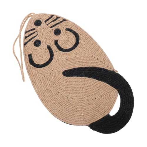 VILLFUL Katzenkratzmatte aus Sisal mit Mausdesign Wandmontierte Kratzmatte für Innenkatzen Material für Gesunde Krallenpflege Dekorativ und Funktional für Katzen zur Stressbewältigung von VILLFUL