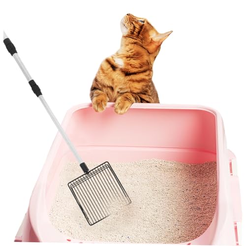 VILLFUL Katzenstreuschaufel mit Langem Griff Robuste Klumpenfeste Katzentoiletten Schaufel Langlebig und Leicht zu Reinigen für Katzenstreu und Hühnerstall von VILLFUL