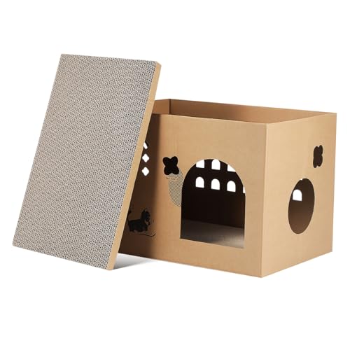 VILLFUL Katzenvilla Katzenbett katzenbox katzenkratzbaum Katzenhaus für große Katzen katzenspielzeug Katzenkratzbett Katzenversteck Katzenkratzhaus Katzenhäuser im Freien Wellpapier VILLFUL Katzenvilla Katzenbett katzenbox katzenkratzbaum Katzenhaus für große Katzen katzenspielzeug Katzenkratzbett Katzenversteck Katzenkratzhaus Katzenhäuser im Freien Wellpapier von VILLFUL
