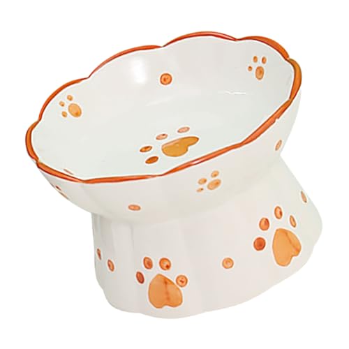 VILLFUL Keramik-futternapf Erhöhter Katzennapf Mit Glattem Rand Einfach Zu Reinigen Großes Fassungsvermögen Für Katzen Und Welpen von VILLFUL