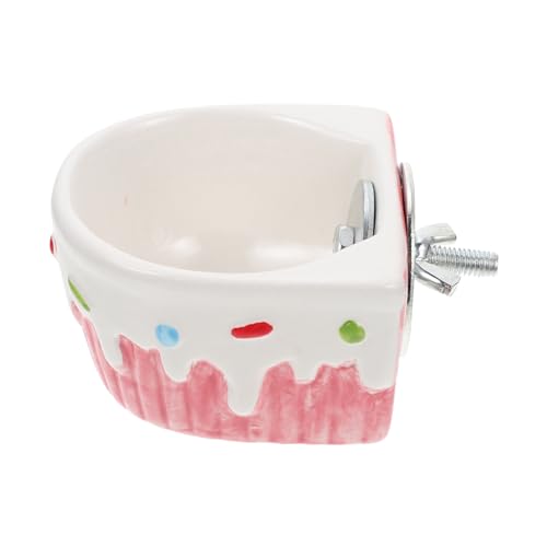 VILLFUL Ceramic Bowls Für Haustiere Kleine Hängende Futter-Schalen Für Kaninchen Hamster Eichhörnchen Und Andere Kleintiere rutschfest Und Leicht Zu Reinigen Zartem Rosa Design von VILLFUL