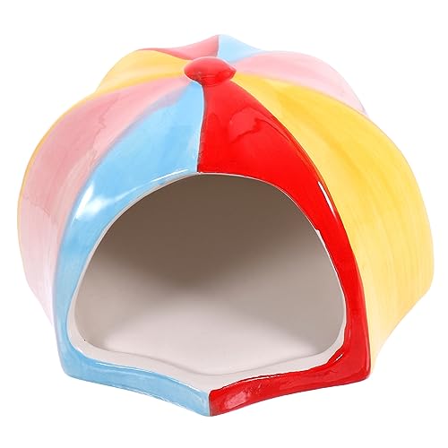 VILLFUL Keramik Schlafnest Für Hamster, Keramik Nest, Hamster Schlafbett, Dekoratives Hamsternest, Keramik Hamsterhaus, Igel Hamsterhaus, Hamsterversteck, Keramik Hamsterversteck von VILLFUL