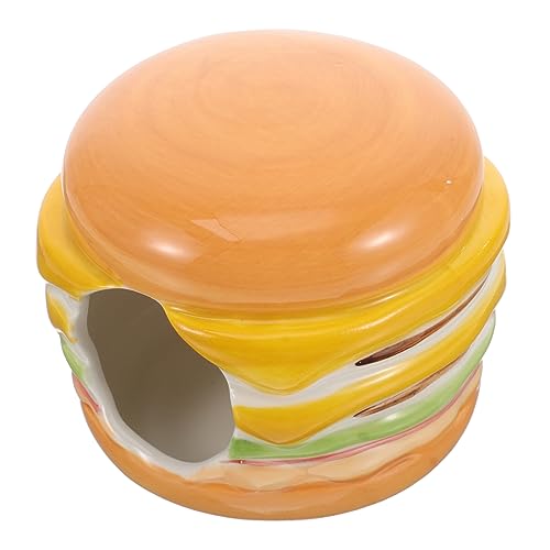 VILLFUL Keramik Hamster Haus Burger Form Hamster Hideout Critter Kühlung Haus Haustier Schlaf Nest von VILLFUL