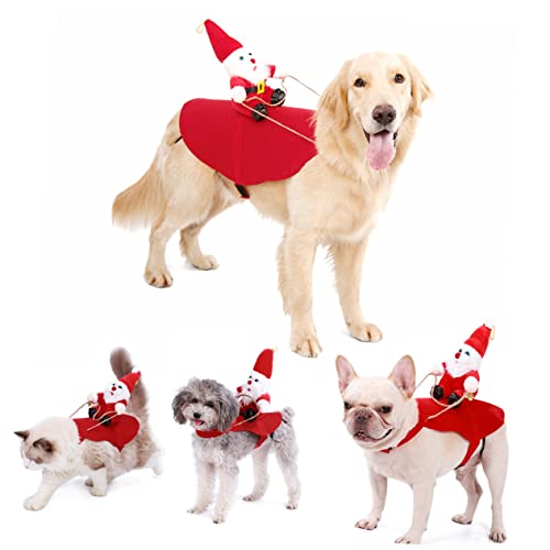 VILLFUL Party-hundetuch Weihnachtsmann-kostüm Partykleidung Für Haustiere Hunde-weihnachtsmann-Outfit Hundekostüm Weihnachtsmann Kleider Für Den Winter Rot Kleiner Hund von VILLFUL
