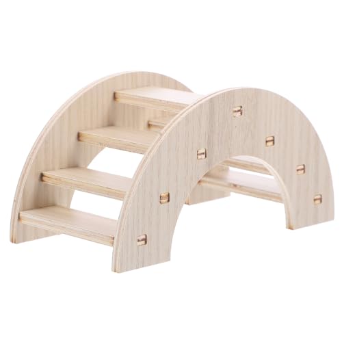 VILLFUL Kleine Haustier Holzbrücke Kleintier Kletterspielplatz für Hamster Chinchillas und Meerschweinchen Holzleiter Sicher für Gesunde Tierumgebung von VILLFUL