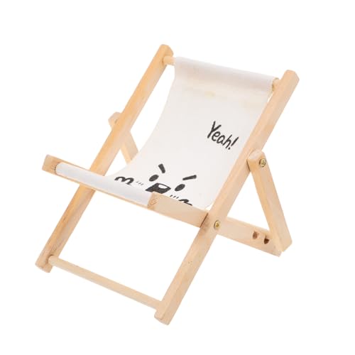 VILLFUL Miniatur-strandstuhl Für Kleine Haustiere Faltbares Spielzeug Aus Holz Stylische Dekoration Für Hamsterkäfig von VILLFUL