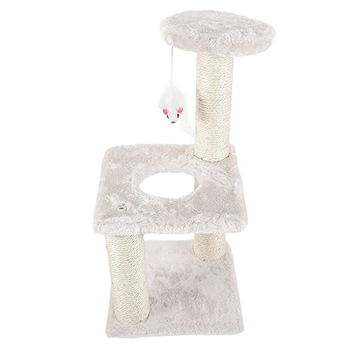 VILLFUL Katzenkratzbaum Mit Hängendem Ball Stabiler 3-lagiger Aktivitätsbaum Für Drinnen Zum Kratzen Und Spielen Für Katzen von VILLFUL