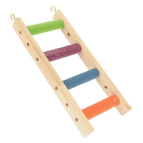 VILLFUL Holzleiter Für Vögel Und Hamster Kletterleiter Treppe Klettertrainings-Spielzeug Für Papageien Natürliches Holzmaterial Sicher Zum Kauen Und Spielen von VILLFUL