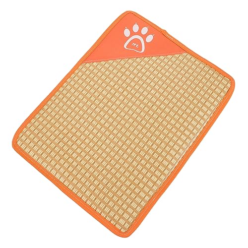 VILLFUL Kühlmatte für Haustiere Sommerliche Pet Cooling Mat für Hunde und Katzen Leicht rutschfest für Bett Käfig Sofa und Auto Orange von VILLFUL