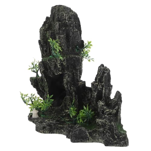 VILLFUL Künstlicher Aquarienfelsen aus Resin Grüne Drachenstein-Dekoration mit Versteck für Garnelen und Betta Vielseitig für Fisch Garnelenaquarien Pflegeleicht und Langlebig von VILLFUL