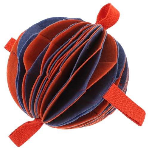 VILLFUL Langsames Futterspielzeug für Hunde Snuffle Ball zum Verstecken von Leckerlis Interaktiver Beschäftigungsspielball in Orange und Blau Fördert Langsames Fressen und Geistige von VILLFUL