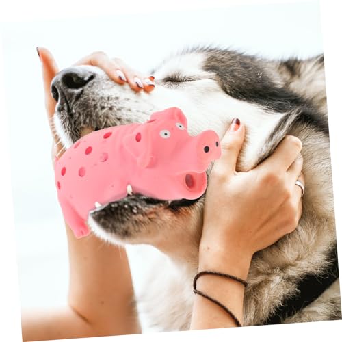 VILLFUL Latex Schwein Kauspielzeug für Hunde Langlebig und mit Quietschfunktion Spielerisch Zahnpflege und Mentale Stimulation für Welpen und Outdoor Training Farbenfrohes Cartoon Design von VILLFUL