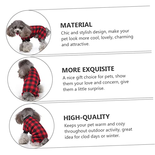 VILLFUL Lattice Hundepyjama Warmes Haustierkleidungsstück Material Wintermantel für Kleine Hunde Outdoor Spaziergang Jogging Haustierbekleidung Geschenkidee von VILLFUL
