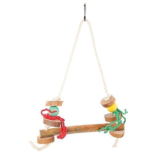 VILLFUL Holz Vogel Spielzeug Sittich-ständerschaukel Vogel-papageienschaukel Vogelschaukel Papageien-stehschaukel Sittichspielzeug Sitzspielzeug von VILLFUL