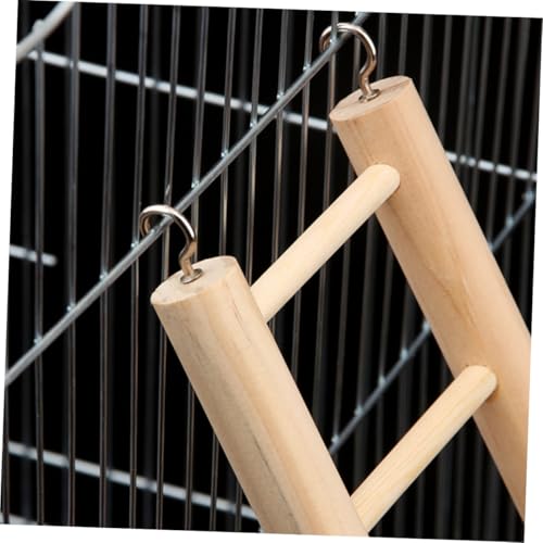 VILLFUL Mini Holzleiter für Papagei Hamster und Eichhörnchen Stöckige Kletterleiter als Haustierspielzeug Robustes Holzspielzeug für Kleintiere und Vögel im Käfig Spielerischer Ruheplatz von VILLFUL
