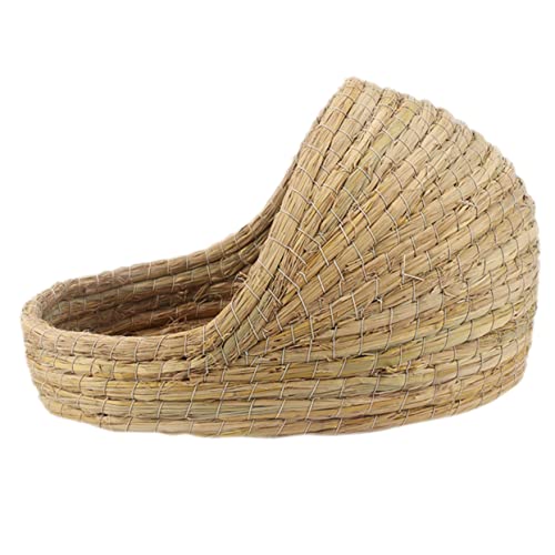 VILLFUL Nest Hamster Versteck Unterschlupf Kleintierbett Matte Hamster Versteck Kleintier Warmes Bett Hamster Lebensraum Gewebtes Grasbett Hamster Schlafbetten Hamsterbetten von VILLFUL