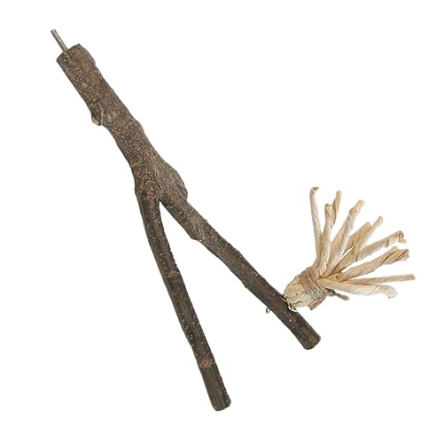 VILLFUL Papageienspielzeug Aus Schnur, Kratzspielzeug, Vogelspielplatz, Spielzeug Für Papageien, Vogelkäfig Zubehör, Vogel Heimdekoration, Einfaches Stehendes Vogelbeißspielzeug Aus Holz, von VILLFUL