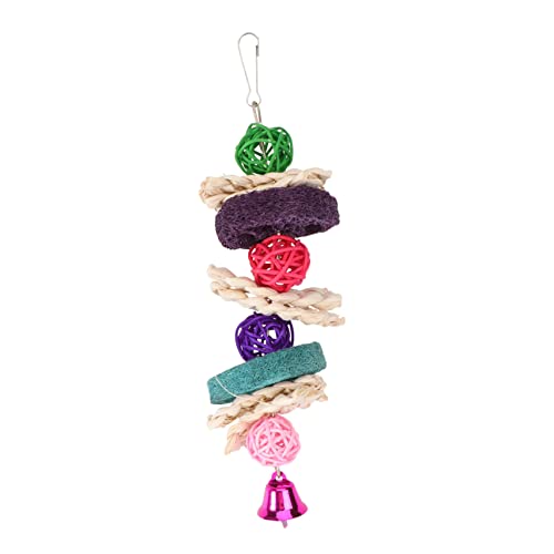 VILLFUL Papageienspielzeug aus Naturmaterialien Bunte Knabberhilfe mit Glocke Beißtaugliches Vogelspielzeug für Kleine Papageien Nymphensittiche und Wellensittiche Fördert Zufällige Farbe VILLFUL Papageienspielzeug aus Naturmaterialien Bunte Knabberhilfe mit Glocke Beißtaugliches Vogelspielzeug für Kleine Papageien Nymphensittiche und Wellensittiche Fördert Zufällige Farbe von VILLFUL
