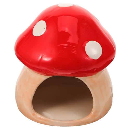 VILLFUL Pilzförmiges Schlafnest, Keramik Hamsterversteck, Sommerkühlhaus, Dekoratives Hamsternest, Hamsterhütte, Hamsterhaus, Keramik Hamsternest, Keramik Kühlnest, Hamsterkäfige von VILLFUL