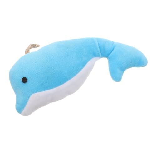VILLFUL Plüsch Delfin Haustierspielzeug für Katzen und Kleine Hunde Interaktives Kauspielzeug Spiel und Aktivität für Welpen und Kätzchen aus Strapazierfähigem Material Gefertigt von VILLFUL