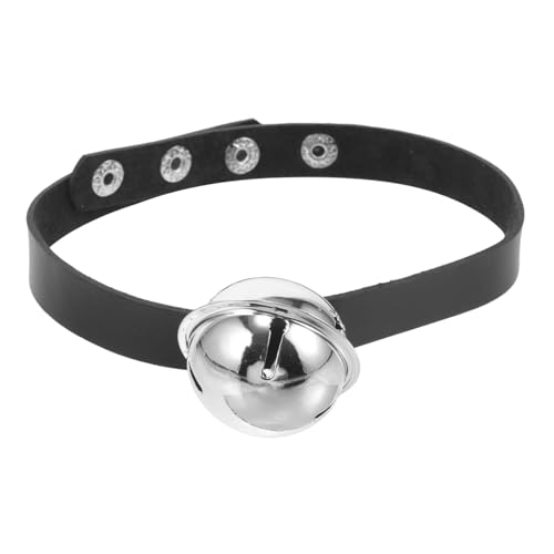 VILLFUL Punk Style Verstellbares Hundehalsband mit Glöckchen Hautfreundliches PU für Kleine Hunde und Welpen Modisches Haustieraccessoire in Bequem und Dekorativ von VILLFUL