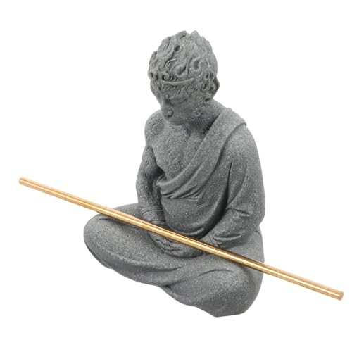 VILLFUL Sandsteinstatue Statue Wasserdichtes Aquarium Gartendekor Mittlere Künstlerische Wukong-Figur Feng Shui Zen Skulptur für Zuhause und Büro von VILLFUL