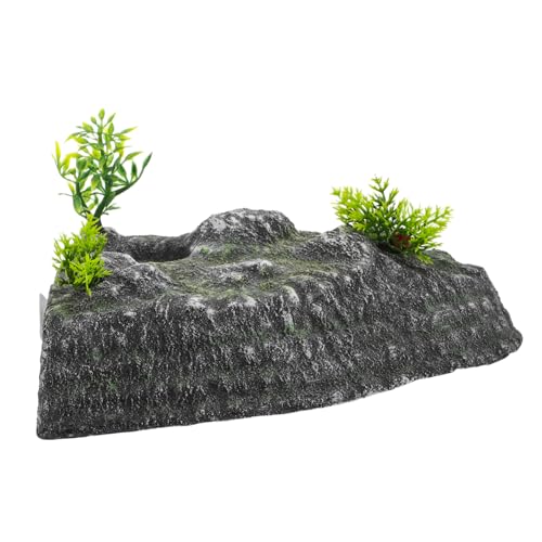 VILLFUL Schildkrötenplattform Aquarium Kletterrampe aus Langlebigem Harz Dekoration für Wasserschildkröten Terrarium Haustier Sonnenplatz Naturnahes Habitat Fördert Bewegung von VILLFUL