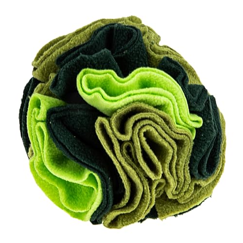 VILLFUL Dog Snuffle Ball Für Langsames Fressen Interaktives Spielzeug Nasenarbeit Und Stressreduktion Für Hunde Aus Strapazierfähigem Polar-Fleece Waldgrün von VILLFUL